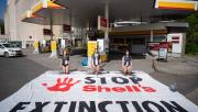 Manifestazione per il clima davanti<br> a pv Shell a l'Aja